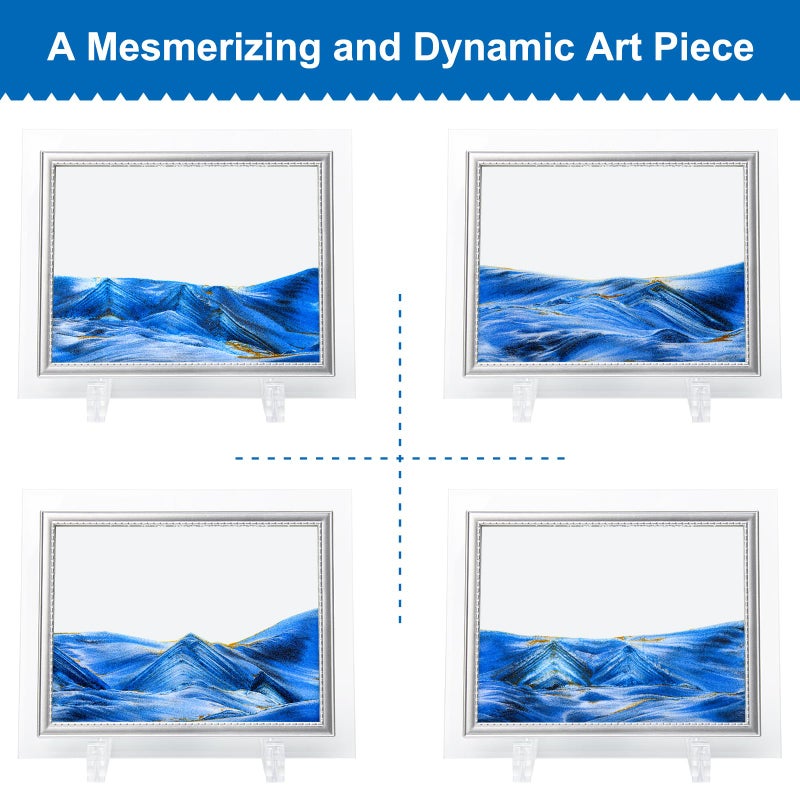 Coitak Moving Sand Art Picture, Sandscape, Moving Desktop Art for Home Decor and Office, Medium Size 9x7(Blue) - Image 5